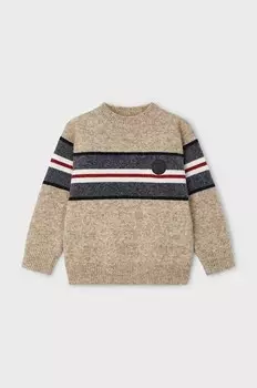 Детский свитер из смесовой шерсти Mayoral, бежевый