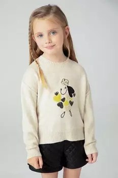 Детский свитер из смесовой шерсти Mayoral, бежевый