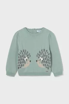 Детский свитер из смесовой шерсти Mayoral, бирюзовый