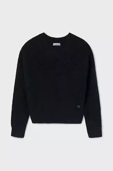 Детский свитер из смесовой шерсти Mayoral, черный