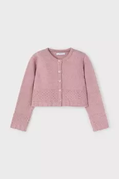 Детский свитер из смесовой шерсти Mayoral, розовый