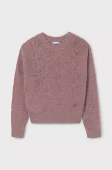 Детский свитер из смесовой шерсти Mayoral, розовый