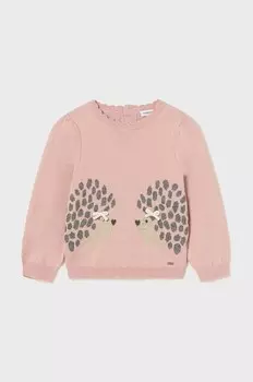 Детский свитер из смесовой шерсти Mayoral, розовый