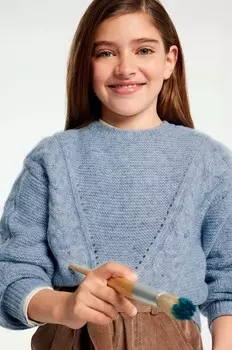 Детский свитер из смесовой шерсти Mayoral, синий