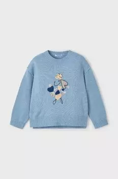 Детский свитер из смесовой шерсти Mayoral, синий