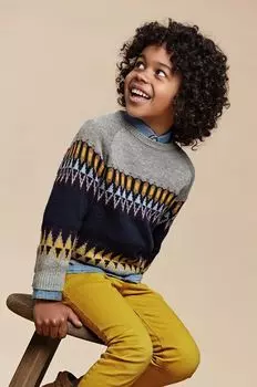 Детский свитер из смесовой шерсти Mayoral, темно-синий