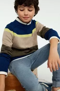 Детский свитер из смесовой шерсти Mayoral, зеленый