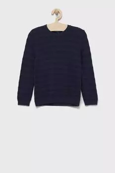 Детский свитер из смесовой шерсти United Colors of Benetton, темно-синий