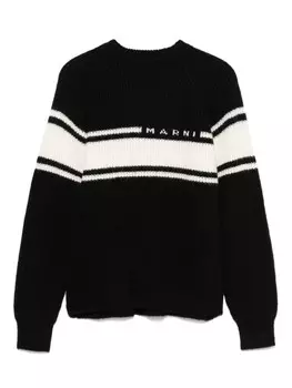 Детский свитер Marni Kids с полосками, черный