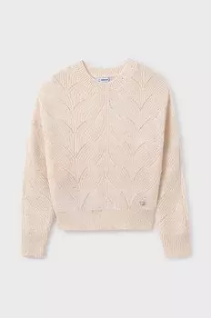 Детский свитер Mayoral из смесовой шерсти, бежевый