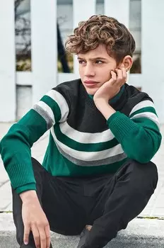 Детский свитер Mayoral из смесовой шерсти, зеленый