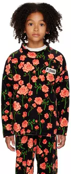 Детский свитер с черными розами Mini Rodini