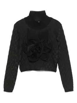 Детский свитер с цветочной аппликацией Balmain Balmain Kids, черный