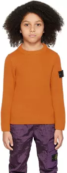 Детский свитер с оранжевыми нашивками Stone Island Junior