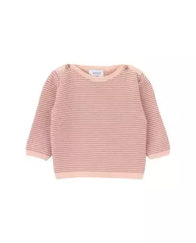 Детский свитер с полосками и пуговицами на плечах KNOT, оранжевый