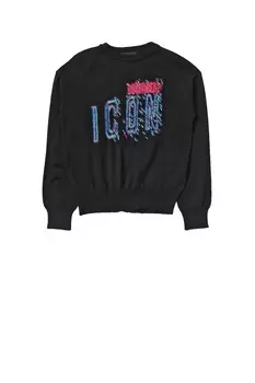 Детский свитер унисекс с черным логотипом спереди Dsquared