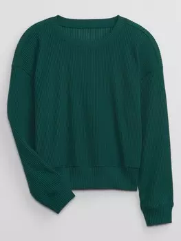 Детский свитер в рубчик Gap, зеленый