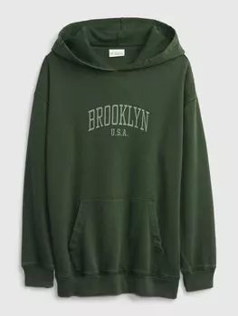 Детский свитшот brooklyn oversize Gap, зеленый
