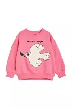 Детский свитшот из хлопка Mini Rodini Mini Rodini x Wrangler, розовый