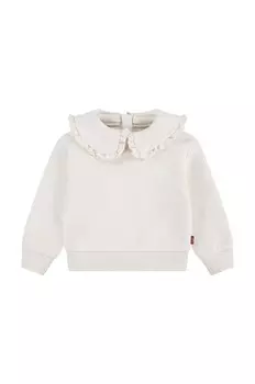 Детский свитшот Levi's с RUFFLE COLLARED CREW, бежевый