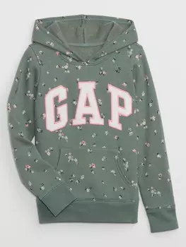 Детский свитшот с цветами Gap, зеленый