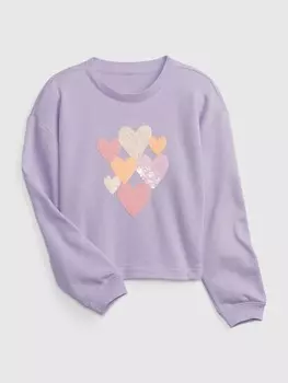 Детский свитшот с пайетками Gap, фиолетовый