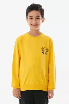 Детский свитшот унисекс с круглым вырезом и принтом Fullamoda, желтый