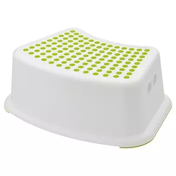 Детский табурет, белый/зеленый, FRSIKTIG IKEA