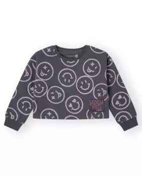 Детский темно-серый свитшот с принтом Canada House