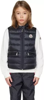 Детский темно-синий пуховый жилет Gui Moncler Enfant