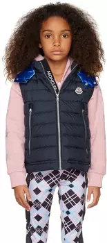 Детский темно-синий пуховый жилет Laro Moncler Enfant