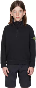 Детский темно-синий свитшот, окрашенный в готовой одежде Stone Island Junior