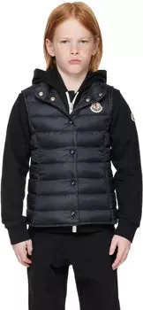 Детский темно-синий жилет Liane Down Moncler Enfant, темно-синий