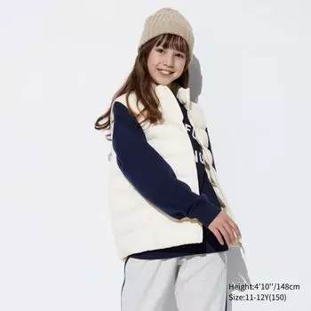 Детский теплый моющийся жилет (водоотталкивающий) UNIQLO, от белого