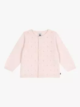 Детский текстурированный вязаный кардиган Petit Bateau, цвет Fleur