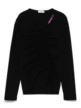 Детский топ Pinko Kids с оборками, черный