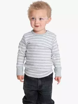Детский топ с длинным рукавом в полоску из органического хлопка Polarn O. Pyret, серый