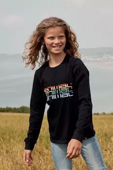 Детский топ с органическим графическим рисунком Jordan Animal, черный