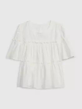Детский топ с рюшами Gap, белый