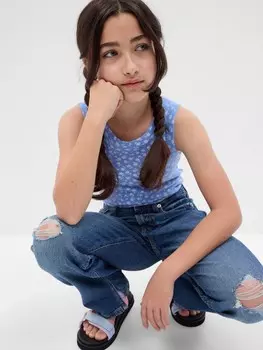 Детский топ с узором Gap, синий