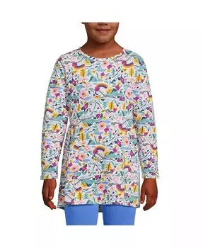 Детский топ-туника с длинными рукавами для девочек Lands' End, мультиколор