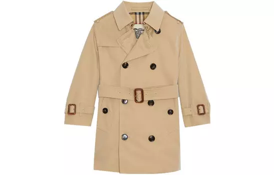 Детский тренч Burberry, цвет Honey