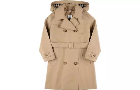 Детский тренч Burberry, цвет Khaki