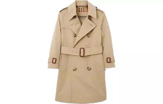 Детский тренч Burberry, цвет Khaki