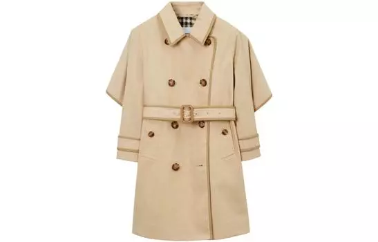 Детский тренч Burberry, цвет Off-white