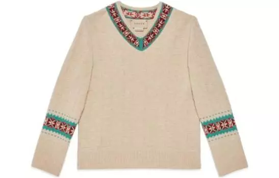 Свитер детский Gucci с узором, бежевый