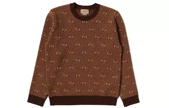 Свитер детский Gucci с узором, коричневый