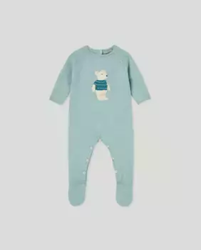 Детский трикотажный комбинезон с интарсией Coconut El Corte Ingls, зеленый