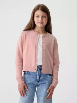 Детский укороченный кардиган из каше-мягкого материала Gap, розовый
