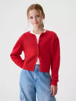 Детский укороченный кардиган из каше-мягкого материала Gap, красный